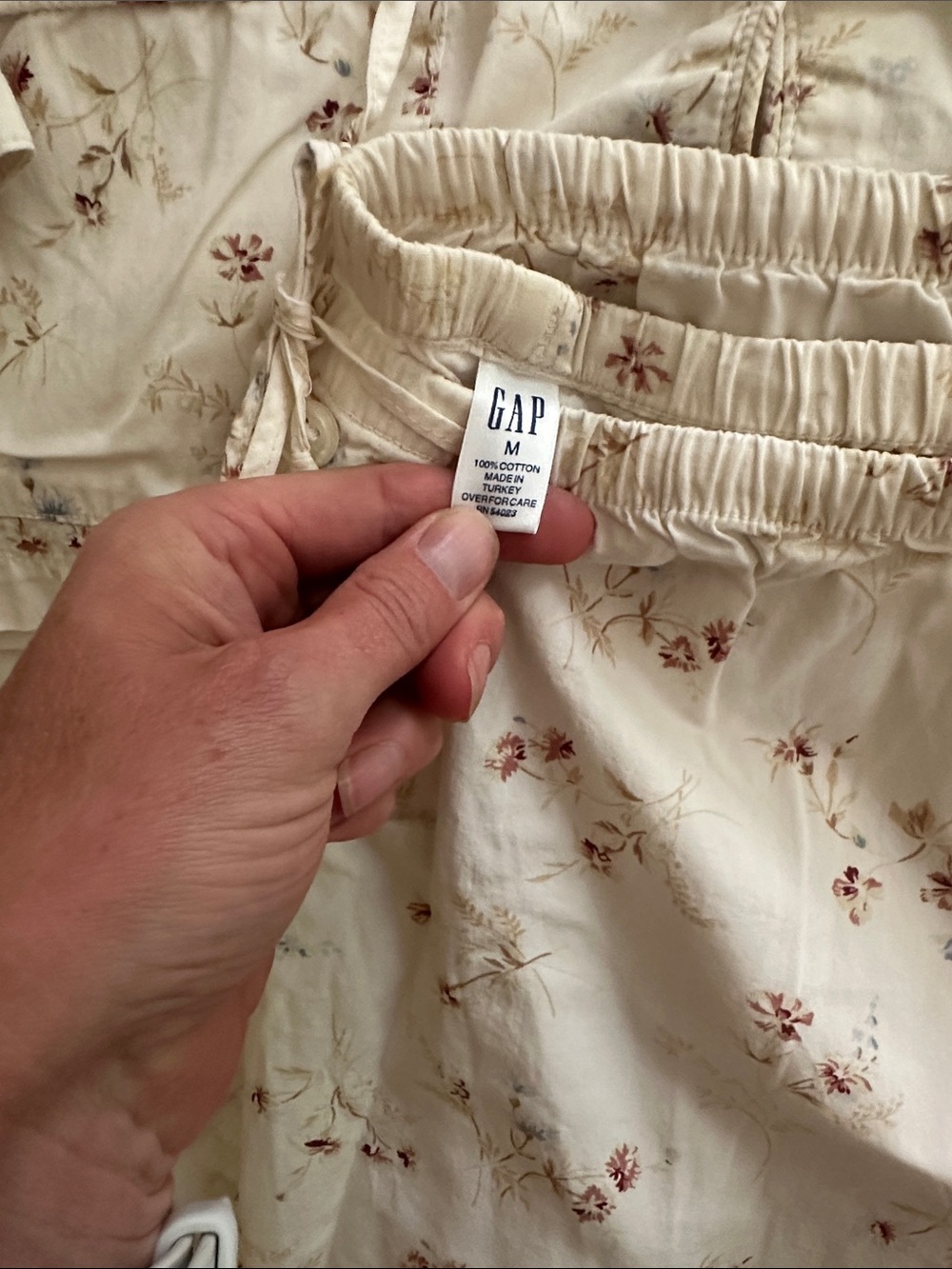 GAP Cream Floral Pajama Set with Pink Blooms - Picture 4 of 5
